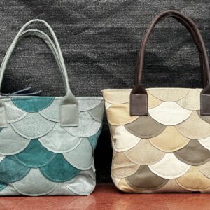 sofa Tote , waste letter, sofa bag, leather sofa bag saved from landfill, waste, sofa leather, New Baginnings, new baginnings bags,